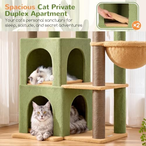 Globlazer Cactus Cat Tree Tower for Indoor Cats Large Adult, S63, Green - Image 3