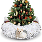 AceOrbit Christmas Cat Tunnel Bed Under Christmas Tree by Unknown