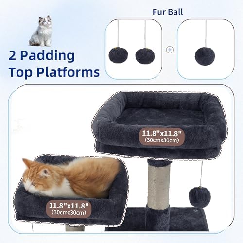 Gitelsnour Cat Tree Tower Multi-Level with 2 Scratching Boards, GCT022G - Image 4