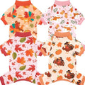 XPUDAC 4 Pack Thanksgiving Dog Pajamas Onesies for Medium Large Dogs, 3XL by XPUDAC