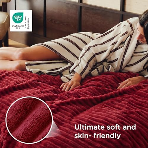 Bedsure Soft King Size Blankets for Bed Red 108"x90" - Image 4