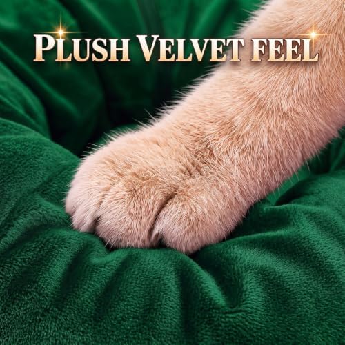 Christmas Tree Cat Tunnel 36 in Donut Bed, Green, Velvet, Fluffy - Image 7