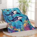 Whale Throw Blanket Ocean Whale Stuff Gifts for Kids Girls Boys Adults Women Man Soft Cozy Warm Plush Fluffy Fuzzy Fleece Blanket Decor 40''X50'' - Image 4