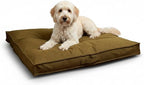 Indoor Dog Bed with Removable Washable Cover, Soft Basketweave Fabric, Reversible Cushion, Carry Handle, Baffle Construction to Help Prevent Fill Shifting, Moss - Large (40"x40")