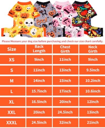 PET SHOW 4 Pack Halloween Fleece Dog Pajamas Warm for Extra Large Dogs - Image 2