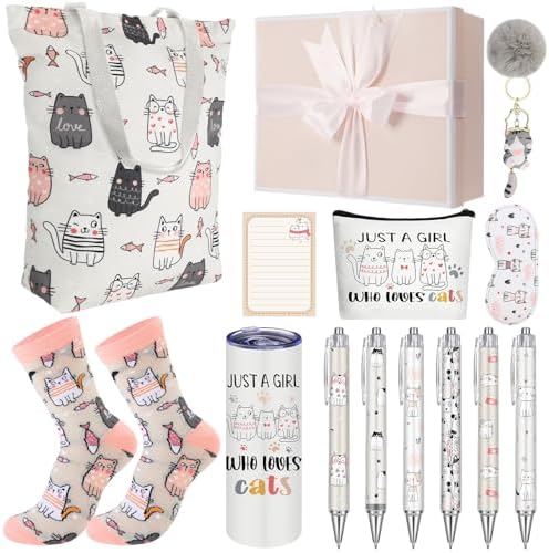 Wonderjune 14 Set Christmas Cat Mom Gift for Women, Gifts for Cat Lover by Wonderjune