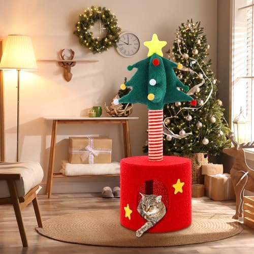 Christmas Cat Tree Tower with Sisal Scratching Post Scratcher - Image 4