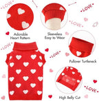 Valentines Dog Sweater Heart Dog Valentines Outfit Soft Warm Knitted Pet Clothes Cold Weather Puppy Clothes for Small Medium Dogs Cats - Image 4