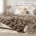 Vessia Leopard Printed Throw Blanket for Couch, Bed, Sofa, Soft Cozy Brown and Cream Cheetah Blanket for All Season, Comfy Flannel Fleece Animal Home Decor for Kids Women Adults - Image 3