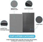 Bulkniu Cat Litter Mat, 15"x24", Waterproof, Durable & Easy to Clean, Grey | Urine-Proof, Non-Slip, Premium Durable EVA, Soft on Paws, Double-Layer Honeycomb Traps Litter, Odor-Free & Safe