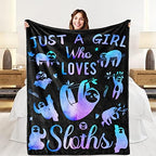 Sloth Throw Blanket, Soft Cozy Fleece Throws, 60" x 50" by IMUKU