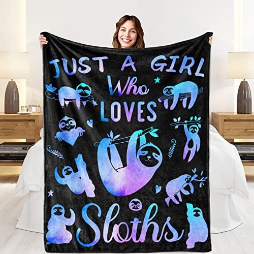 Sloth Throw Blanket, Soft Cozy Fleece Throws, 60" x 50" by IMUKU
