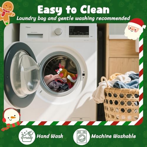 Christmas Squeaky Dog Toys, Stuffed Toys with Crinkle Paper, Interactive Toys to Keep Them Busy, Durable Plush Reindeer for Small, Medium and Large Dogs. - Image 5