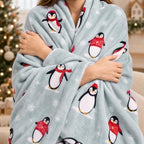 Gogreen Christmas Fleece Throw Blankets for Couch & Bed - Lightweight Plush Cozy Fuzzy Soft Blankets and Throws for Sofa, Christmas Penguin, 50x60 Inches - B - Image 7