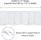unipaws 120" Extra Wide Pet Gate and Pet Playpen Combination for Dog Cat | 36” Height Free Standing Dog Gate for Doorways, Stairs, Foldable Puppy & Room Divider, Indoor Use