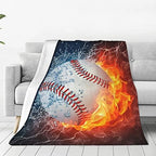 Baseball Printed Throw Blankets Lightweight Plush Fuzzy Cozy Soft Bedding, Fleece Throw Blankets All Season for Sofa Couch Bed 50x60 inches by Qilerongrong