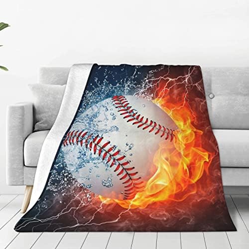 Baseball Printed Throw Blankets Lightweight Plush Fuzzy Cozy Soft Bedding, Fleece Throw Blankets All Season for Sofa Couch Bed 50x60 inches by Qilerongrong
