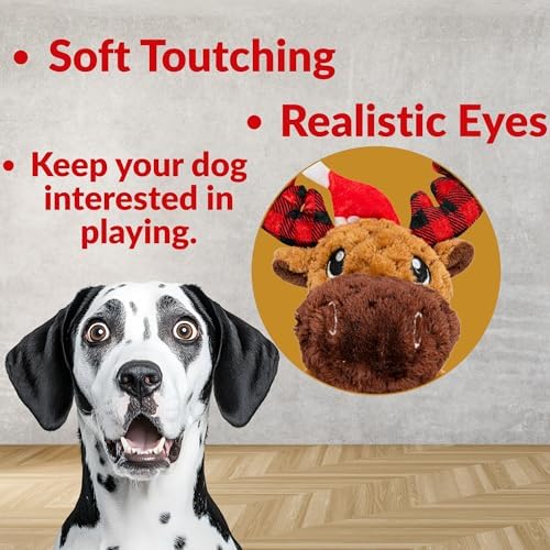 Plush Dog Toy - Dog Stuffed Animal Toy, Puppy Toys, Squeaky Dog Toy for Small, Medium & Large Dogs, Durable Plush to Keep Them Busy Morris Moose (Christmas) - Image 5
