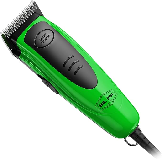 Andis 561121 Dr. Pol Easy Clip Versa Clipper Kit, 10 & 7FC Blades, Green | Includes 4 attachment combs, steel comb & nail clipper, dog grooming kit for all dog types