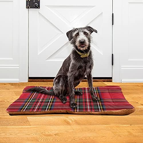 Traditional Red Tartan Plaid Dog Bed Mat for Small Dog Puppy Cat Kitten, Scottish Tartan Check Ultra Soft Pet Bed Mattress for Crate with Anti-Slip Washable, Green, 18 x 24 Inches - Image 6
