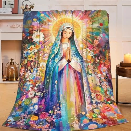 Virgin Mary Blanket Christian Catholic Throw Stuff Gifts 50"x40" - Image 5