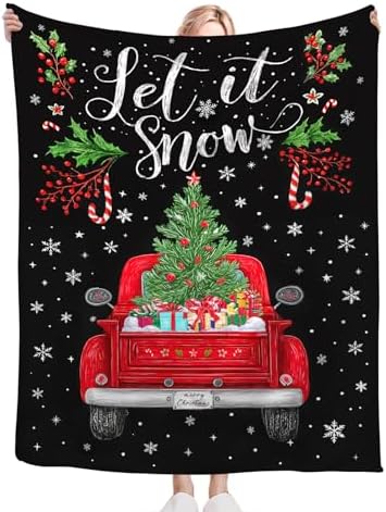 Christmas Truck Blanket for Girls Women Boys Men Adults Kids Soft Cozy Fleece Red Truck Throw Blankets Gifts Warm Flannel Plush Lightweight Decor for Couch Bed Sofa 60"X50" - Image 6