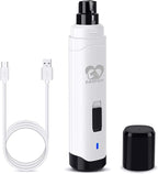 Casfuy Dog Nail Grinder Upgraded - Professional 2-Speed Whisper-Quiet Electric Pet Nail Trimmer Painless Paws Grooming & Smoothing for Small Medium Large Dogs & Cats (White)