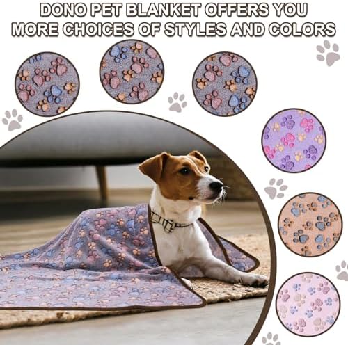 Dono 1 Pack 3 Dog Blankets for Small Dogs, Soft Fluffy Paw Print Pattern Fleece Pet Blanket Warm Sleep Mat, Puppy Kitten Blanket Doggy Mat for Dog Cat Kitten Doggy (40 * 30") - Image 6