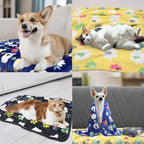 Rezutan Blanket for Large Dogs 3 Pack Elephant & Paw Print 40"x31" Blue - Image 7