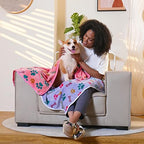 Luciphia 1 Pack 3 Blankets Fluffy Premium Fleece Pet Blanket Flannel Paw Bone Printed Throw for Dog Cat(Small 23x16'', Purple/Pink/White) - Image 3