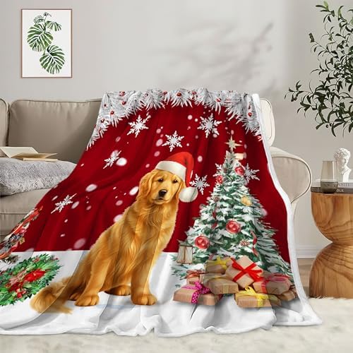 Christmas Throw Blanket Soft and Warm Throw Blankets for Couch Sofa Bed Winter Holiday Snowflakes Cute Dog Decorative Cozy Blanket Blanket 50"x60" - Image 2