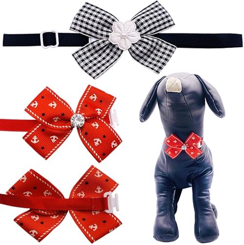 PET SHOW 50 Pack Small Dog Bow Ties Collar Bulk Puppy Cats Boy Girl Bowties Adjustable Neckties Pet Grooming Accessories Assorted Randomly(Daily Style) - Image 3