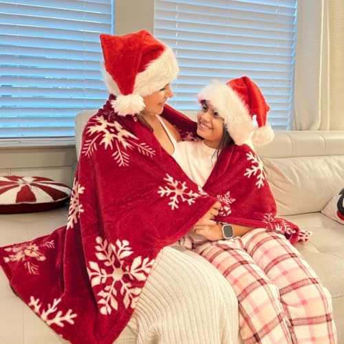 BEDELITE Christmas Throw Blanket for Decor & Gift, Red Snowflake, 50"x60" - Image 3