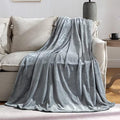 Grey Fleece Plush Throw Blanket 50"x60"for Couch Sofa Fuzzy Cozy Flannel by JIAHANNHA