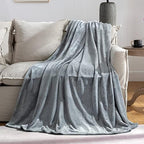 Grey Fleece Plush Throw Blanket 60"x80"for Couch Sofa Fuzzy Cozy Flannel by JIAHANNHA