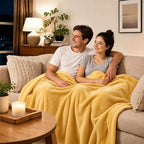 LOOBANI Yellow Waterproof Blanket for Bed, Flannel King Size 85"x108" - Image 6