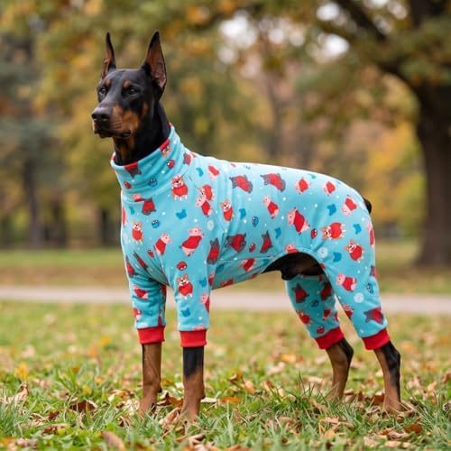 Dog Pajamas for Medium Large Dogs, Soft Stretchy Four-Leg Dog Jumpsuit, Cozy Indoor Sleepwear, M - Image 6