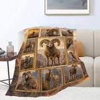 Bighorn Sheep Throw Blanket Gifts for Wild Animal Lover 80"X60" - Image 3
