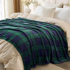 BEDELITE Christmas Fleece Twin Blanket for Couch & Bed, Blue & Green - Image 5