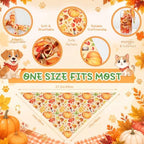200 Pcs Fall & Thanksgiving Dog Bandanas Bulk with Holiday Sayings, Washable Adjustable Pet Triangle Scarf Bibs, Autumn Grooming Accessories for Small Medium Large Dogs Cats Costume Decor - Image 4