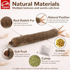 Agape Long Rabbit Fur Cat Toys, 3-Pack with Catnip & Silvervine Gall Fruit - Image 2