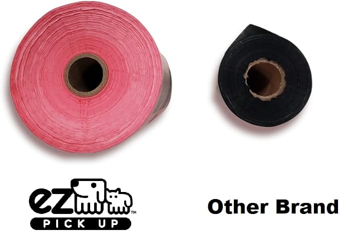 1000 Pet Waste Disposal Dog Poop Bags EZ Pick Up Bag | pink, large size 8"x13", doggy clean up poopy training bags