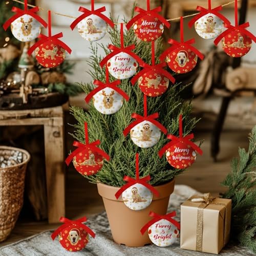 Golden Retriever Christmas Decor - Dog Christmas Tree Decorations Golden Retriever Ornament Hanging Balls, Cute Decorations Ball 2.36 Inch for Xmas Tree Party Home Holiday，Xmas Gifts Set of 16Pcs - Image 3