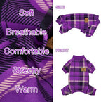 XPUDAC 4 Pack Plaid Dog Pajamas Outfits Cozy Doggy Clothes for Small Medium Dogs Girl Boy Puppy Onesie for Christmas Pet Pjs Jammies, M - Image 6