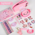Ulema 84Pcs Cute Axolotl Stationery Set Kawaii Birthday Gifts for Boys Girls Back to School and Classroom Rewards Office Supplies with Axolotl Stuff. - Image 4