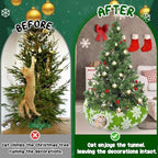 Cat Tunnel Christmas Tree Skirt for 5-7.5ft Trees - Prevent Christmas Tree Falling, Snowflake Patterns Warm Soft Cat Tube Bed with Anti-Slip Mat - Image 3