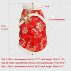 SEIS New Year Cat Knot Buttons Coat Dogs Cheongsam Winter Pet Clothes Vest of the Tang Dynasty Christmas Costume for Cats Teddy Bichon Small Medium Dogs (White, M (Chest Circumference 55cm/ 21.6")) - Image 6
