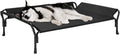 Veehoo Cooling Elevated Dog Bed, Raised Dog Cot with Guardrail & Headrest | Washable Dog Couch Bed for Indoor & Outdoor, Durable Breathable Teslin Mesh, Non-Slip Feet, Large 47" x 32", Black