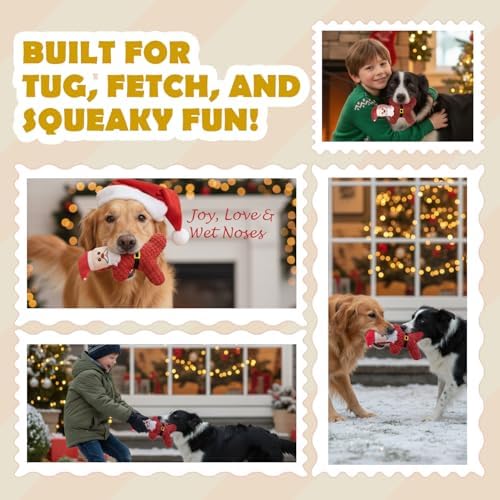 Santa Claus Squeaky Dog Toy – Soft Christmas Plush Pet Toy with Built-in Squeaker for Small and Medium Dogs, Holiday Fetch & Interactive Play - Image 4