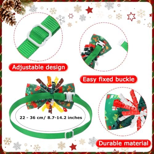 Huhumy 50 Pcs Fall Thanksgiving Dog Bow Ties Christmas Dog Collars Bulk - Image 4